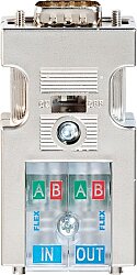 55584 PROFIBUS-PLUG-MALE (SUB-D) 180° Cut clamp for rigid and flexible wires
