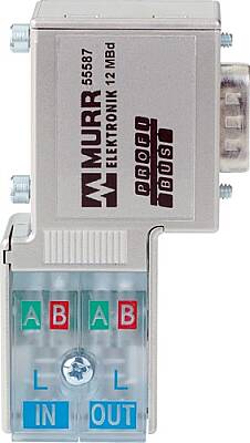 55585 PROFIBUS-PLUG-MALE (SUB-D) 90° Cut clamp for rigid and flexible wires - 1