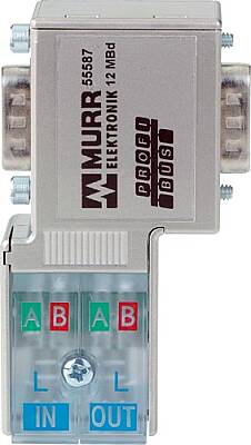55586 PROFIBUS-PLUG-MALE (SUB-D) 90° WITH PG Cut clamp for rigid and flexible wires - 1