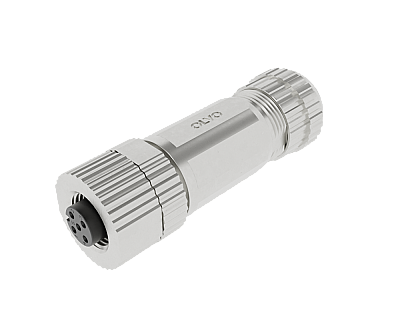 M12 4 PİN DİŞİ DÜZ METAL D KOD KONNEKTÖR OLVO - 1