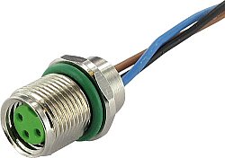 7000-08585-9690100 M8 female recept. A-cod. rear PUR-wires 4x0.25 1m