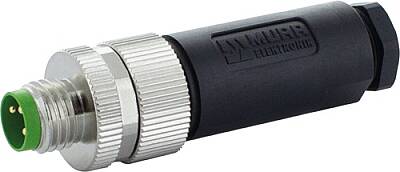 7000-08601-0000000 M8 male 0° A-cod. screw terminal 3-pol., 0,14 - 0,5mm², 2,5 - 5mm - 1