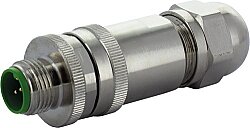7000-13322-0000000 M12 male 0° A-cod. screw terminal 5-pol., max. 0,75mm², 6 - 8mm, shielded