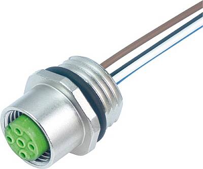 7000-13561-9750200 M12 female recept. A-cod. front PUR-wires 5x0.34 2m - 1