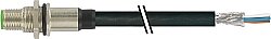 7000-13601-6430030 M12 male recept. A-cod. shielded rear PUR 5x0.34 shielded bk UL/CSA+drag ch. 0.3m