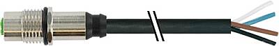 7000-13617-6140100 M12 female recept. A-kod. with cable rear PVC 4x0.34 bk UL/CSA 1m - 1