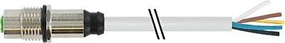 7000-13627-2150100 M12 female recept. A-cod. rear PVC 5x0.34 gy UL/CSA 1m - 1