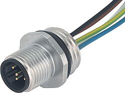 7000-14121-9750100 M12 male recept. B-cod. front PUR-wires 5x0.34 1m