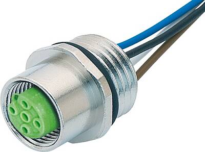 7000-14161-9750100 M12 female recept. B-cod. front PUR-wires 5x0.34 1m - 1