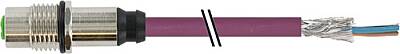 7000-14171-8410400 M12 female recept. B-cod. rear PUR 1x2xAWG24 shielded vt UL/CSA+drag ch. 4m - 1