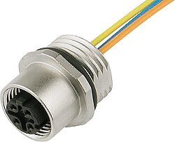 7000-14501-9760020 M12 female recept. D-cod. front PE wires 4x0.34 0.2m