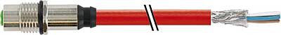 7000-14511-7920250 M12 female recept. D-cod. shielded rear PUR 1x4xAWG22 shielded rd UL/CSA+drag ch. 2.5m - 1