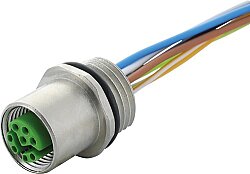 7000-15621-9420050 M12 female recept. Y-cod. front PP-wires AWG20/26 0.5m