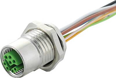 7000-15625-9420100 M12 female recept. Y-cod. rear PP-wires AWG20/26 1m - 1