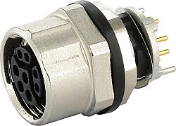 7000-15701-0000000 M12 female receptacle 0° Y-cod. solder terminal