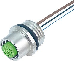 7000-17181-9730100 M12 female recept. A-cod. front PUR-wires 8x0.25 1m