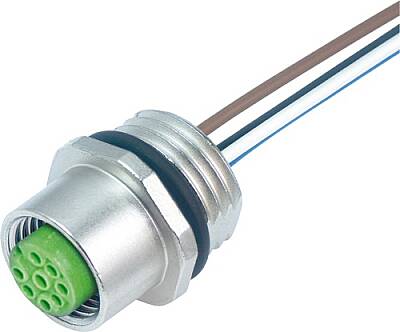 7000-17181-9730100 M12 female recept. A-cod. front PUR-wires 8x0.25 1m - 1