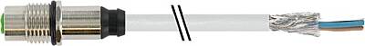 7000-17191-2910300 M12 female recept. A-cod. shielded rear PUR 8x0.25 shielded gy UL/CSA+drag ch. 3m - 1
