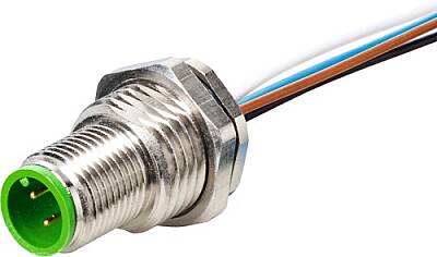 7000-19165-9790020 M12 male recept. A-cod. rear TPE-wires 12x0.14 0.2m - 1