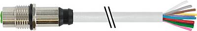 7000-19197-3011000 M12 female recept. A-cod. rear PUR 12x0.25 gy UL/CSA+drag ch. 10m - 1