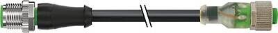 7000-40042-6550050 M12 male 0° / M12 female 0° A-cod. LED PUR 5x0.34 bk UL/CSA+robot+drag ch. 0.5m - 1