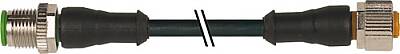 7000-40061-6130100 M12 male 0° / M12 female 0° A-cod. PVC 3x0.34 bk UL/CSA 1m - 1