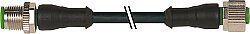 7000-40061-6530030 M12 male 0° / M12 female 0° A-cod. PUR 3x0.34 bk UL/CSA+robot+drag ch. 0.3m - 2