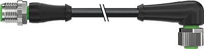 7000-40101-6332000 M12 male 0° / M12 female 90° A-cod. PUR 3x0.34 bk UL/CSA+drag ch. 20m - 1