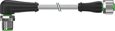 7000-40181-2530200 M12 male 90° / M12 female 0° A-cod. PUR 3x0.34 gy UL/CSA+robot+drag ch. 2m - 1