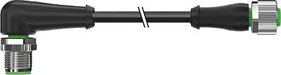 7000-40201-6541100 M12 male 90° / M12 female 0° A-cod. PUR 4x0.34 bk UL/CSA+robot+drag ch. 11m - 1