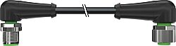 7000-40261-6140030 M12 male 90° / M12 female 90° A-cod. PVC 4x0.34 bk UL/CSA 0.3m