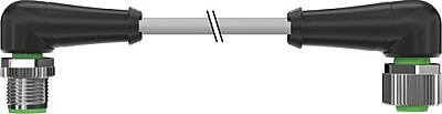 7000-40281-2151000 M12 male 90° / M12 female 90° A-cod. PVC 5x0.34 gy UL/CSA 10m - 1