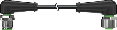 7000-40281-6150900 M12 male 90° / M12 female 90° A-cod. PVC 5x0.34 bk UL/CSA 9m - 1