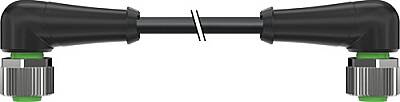 7000-40291-7320030 M12 female 90° / M12 female 90° A-cod. PUR 5x0.34 bk UL/CSA+drag ch. 0.3m - 1