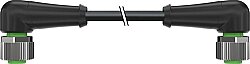 7000-40291-7320200 M12 female 90° / M12 female 90° A-cod. PUR 5x0.34 bk UL/CSA+drag ch. 2m