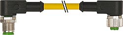 7000-40301-0530200 M12 male 90° / M12 female 90° A-cod. PUR 3x0.34 ye UL/CSA+robot+drag ch. 2m