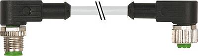 7000-40301-2130150 M12 male 90° / M12 female 90° A-cod. PVC 3x0.34 gy UL/CSA 1.5m - 1