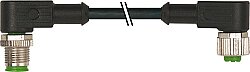 7000-40301-6330150 M12 male 90° / M12 female 90° A-cod. PUR 3x0.34 bk UL/CSA+drag ch. 1.5m