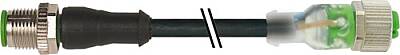 7000-40335-6130060 M12 male 0° / M12 female 0° A-cod. LED NPN PVC 3x0.34 bk UL/CSA 0,6m - 1