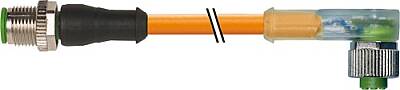 7000-40341-8460350 M12 male 0° / M12 female 90° A-cod. LED PUR 4x0.34 or UL/CSA+robot+drag ch. 3.5m - 1