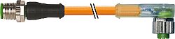 7000-40343-8460080 M12 male 0° / M12 female 90° A-cod. LED PUR 4x0.34 or UL/CSA+robot+drag ch. 0.8m