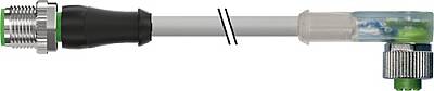 7000-40351-2340750 M12 male 0° / M12 female 90° A-cod. LED PUR 4x0.34 gy UL/CSA+drag ch. 7.5m - 1