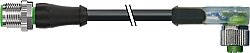 7000-40351-6540060 M12 male 0° / M12 female 90° A-cod. LED PUR 4x0.34 bk UL/CSA+robot+drag ch. 0.6m