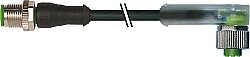 7000-40361-6550100 M12 male 0° / M12 female 90° A-cod. LED PUR 5x0.34 bk UL/CSA+robot+drag ch. 1m