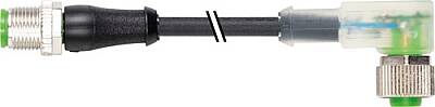 7000-40362-6350100 M12 male 0° / M12 female 90° A-cod. 180° LED PUR 5x0.34 bk UL/CSA+drag ch. 1m - 1