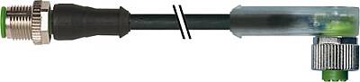 7000-40363-7320060 M12 male 0° / M12 female 90° A-cod. LED PUR 5x0.34 bk UL/CSA+drag ch. 0.6m - 1