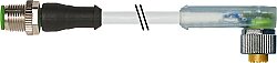 7000-40385-2330500 M12 male 0° / M12 female 90° A-cod. LED PUR 3x0.34 gy UL/CSA+drag ch. 5m