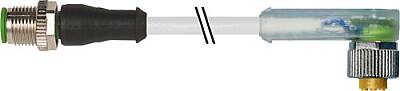 7000-40385-2331000 M12 male 0° / M12 female 90° A-cod. LED PUR 3x0.34 gy UL/ CSA+drag 10.0m - 1
