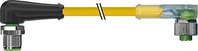 7000-40441-0350150 M12 male 90° / M12 female 90° A-cod. LED PUR 5x0.34 ye UL/CSA+drag ch. 1.5m - 1