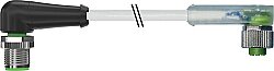 7000-40441-2150100 M12 male 90° / M12 female 90° A-cod. LED PVC 5x0.34 gy UL/CSA 1m